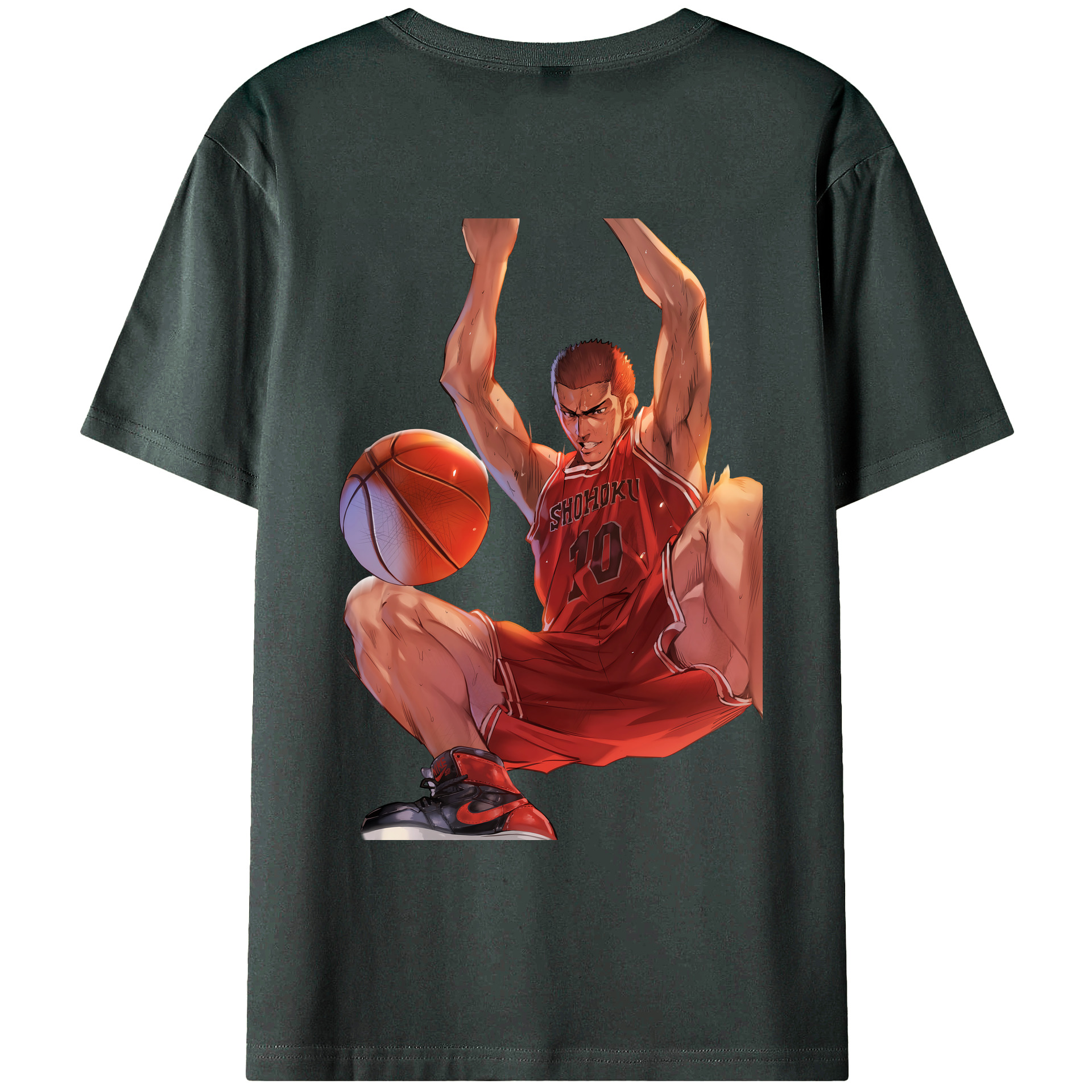 （画像用） SLAM DUNK／スラムダンク 綿100％ メンズ半袖Tシャツ（バックプリント） 通気性